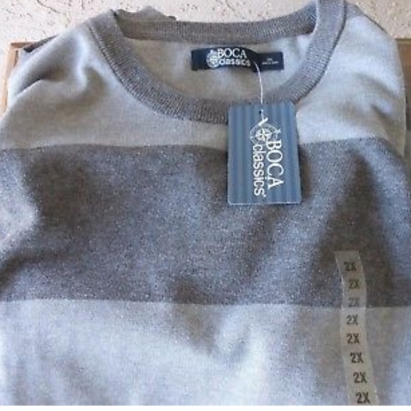 BOCA CLASSICS Lightweight Gray Pullover Sweater - Picture 2 of 4